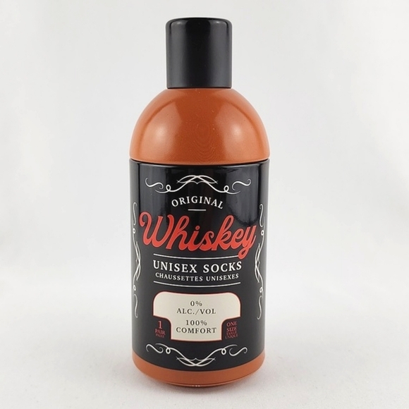 Original Whiskey Unisex Novelty Crew Socks Collectible Tin Bottle One Size - Picture 1 of 8